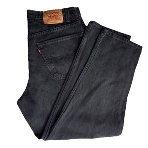 Levis 550 Jeans Vintage Mens 38x30 Black Relaxed  Dark Wash Made 90s Retro